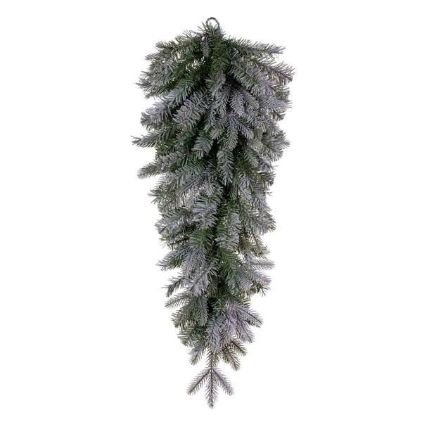 36" Artificial Frosted Douglas Fir Teardrop