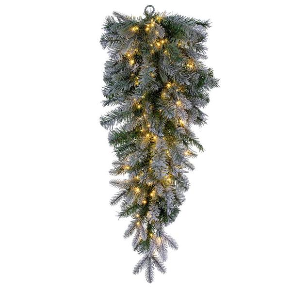 36" Artificial Frosted Douglas Fir Teardrop 150 LED Warm White 3mm Low Voltage Wide Angle LED Lights