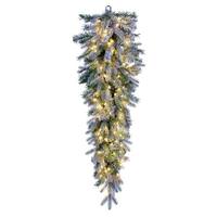 Vickerman 48" Artificial Frosted Douglas Fir Teardrop 100 Dura-Lit® Warm White LED Lights