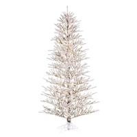 Vickerman 7.5' x 46" Artificial Flocked Slim Pistol 1400 Warm White LED Lights