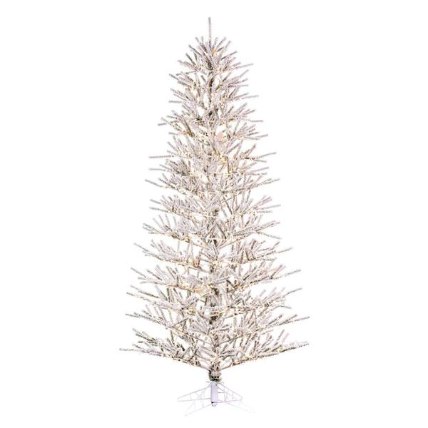9' x 53" Artificial Flocked Pistol Pine 1900 Warm White LED Lights