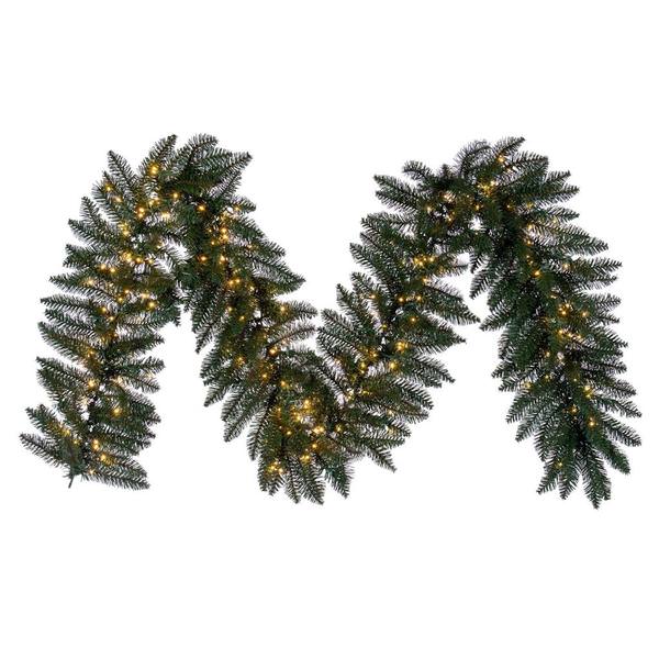 9' x 14" Artificial Camdon Fir Garland with 300 Warm White LED Lights
