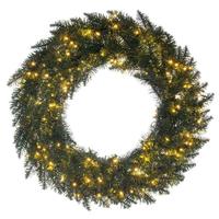 Vickerman 30" Green Camdon Fir Wreath 300 Warm White Lights