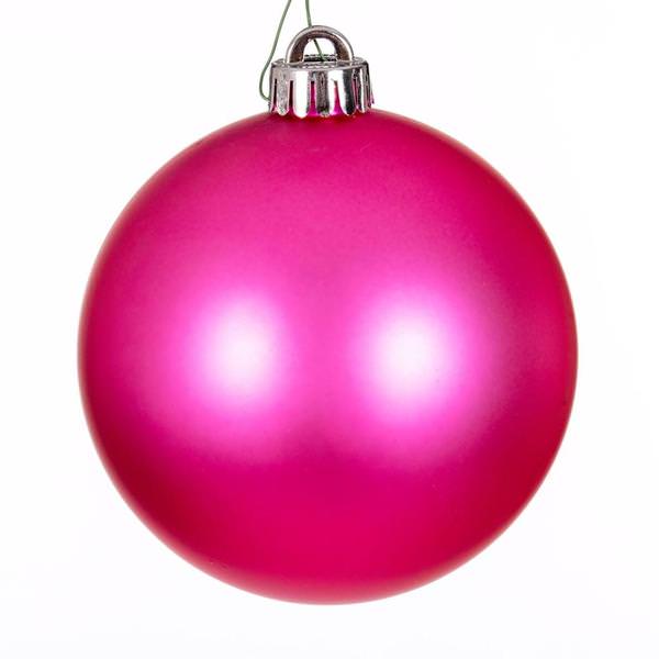 4" Hot Pink Matte Ball Ornament (6 pack)