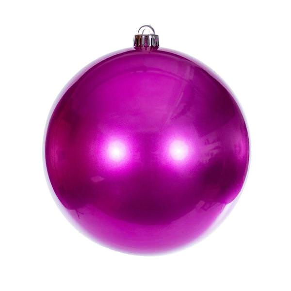 8" Hot Pink Candy Ball UV Drilled Ornament