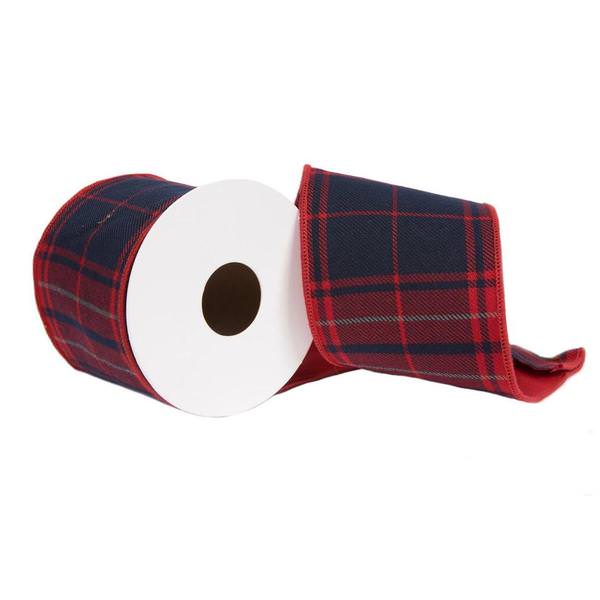 2.5"x15' Red Plaid Taffeta Ribbon