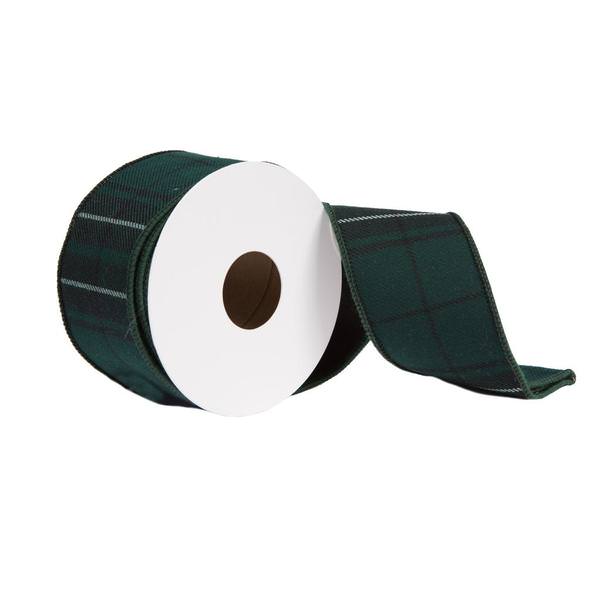 2.5"x15' Black Plaid Taffeta Ribbon