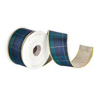 Vickerman 2.5" x 15' Black Checks Taffeta Back Ribbon