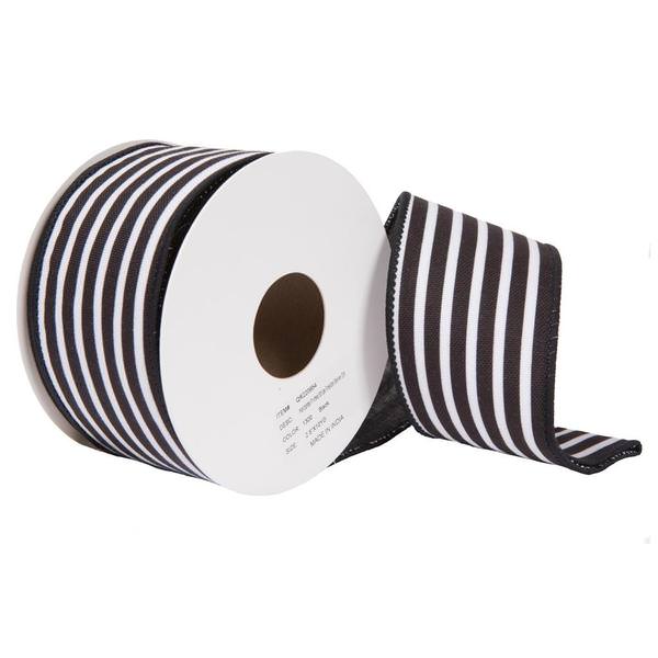 2.5"x30' Black Horizontal Stripe Ribbon
