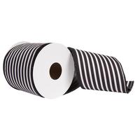 Vickerman 4"x30' Black / White Horizontal Stripe Ribbon