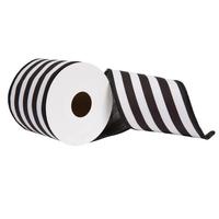 Vickerman 2.5"x30' Black / White Horizontal Stripe Ribbon