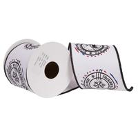Vickerman 4"x15' White North Pole Deer Ribbon