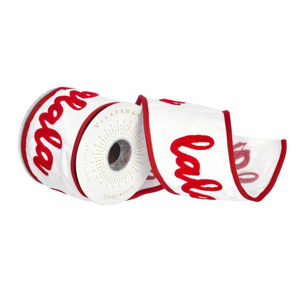 4" x 15' White Falala Stitch Ribbon