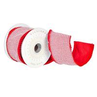 Vickerman 4" x 15' Red Houndstooth Pom Pom Ribbon