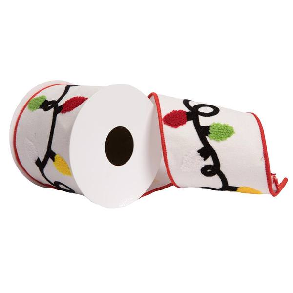 4"x15' White / Pink / Blue / Green / Red Bulbs Ribbon