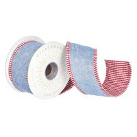 Vickerman 2.5" x 15' Blue Chambry Taffeta Ribbon
