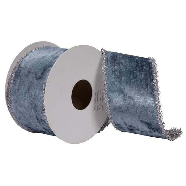 2.5"x15' Turquoise Viscose Velvet Ribbon