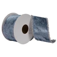 Vickerman 2.5"x15' Turquoise Viscose Velvet Ribbon