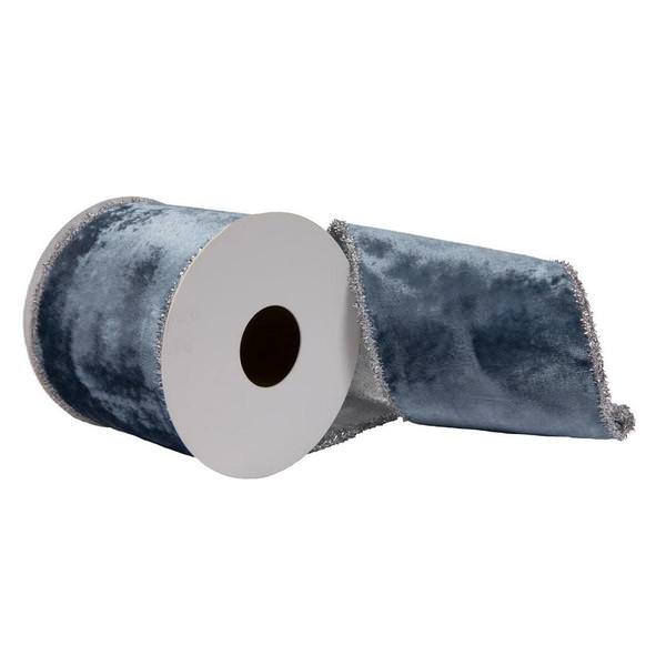 4"x15' Turquoise Viscose Velvet Ribbon