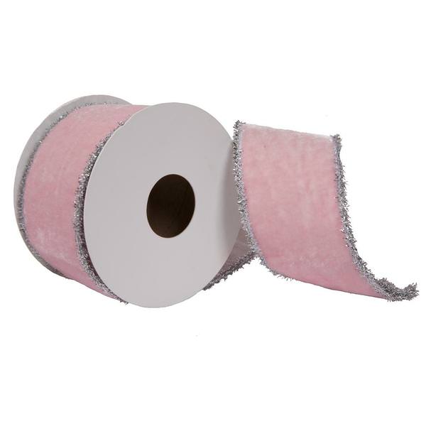 2.5"x15' Pink Viscose Velvet Ribbon