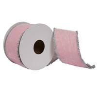 View 2.5"x15' Pink Viscose Velvet Ribbon