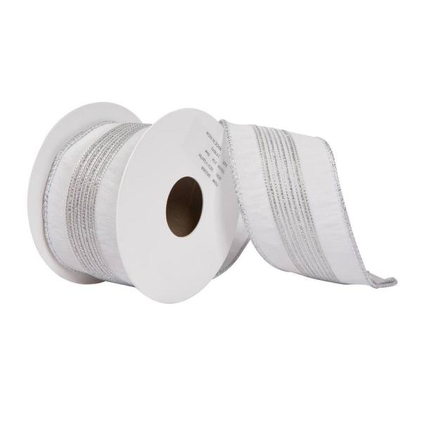 2.5"x15' Silver Glitter Dori Ribbon