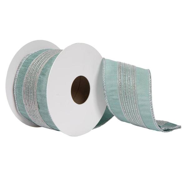 2.5"x15' Silver Glitter Dori Ribbon