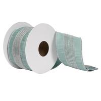 Vickerman 2.5"x15' Silver Glitter Dori Ribbon