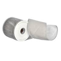 Vickerman 4" x 30' Gray Dupion Ribbon