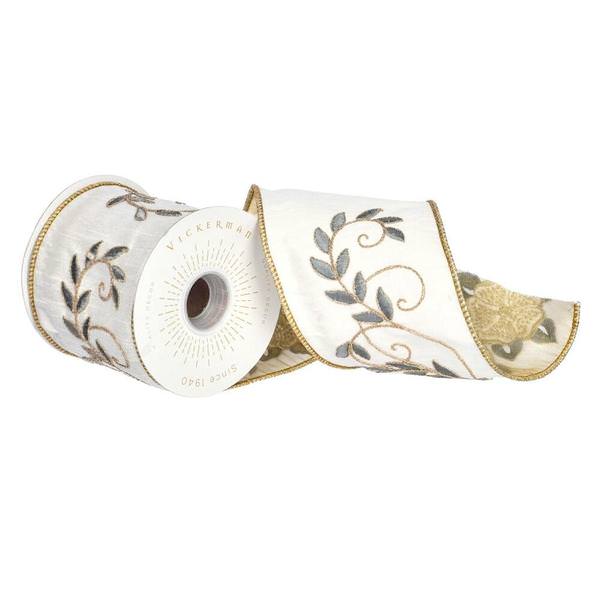 4" x 15' Ivory Cord Ribbon