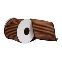 Vickerman 4"x30' Orange Striped Halloween Ribbon