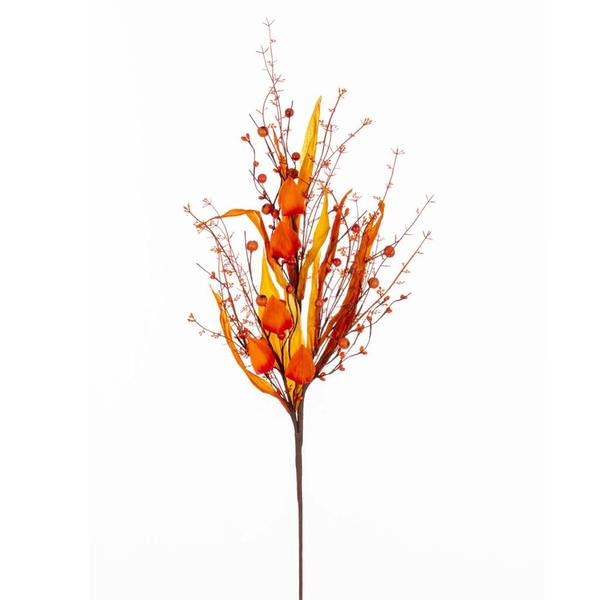 29" Artificial Orange Fall Lantern Berry Husk Spray (2 Pack)