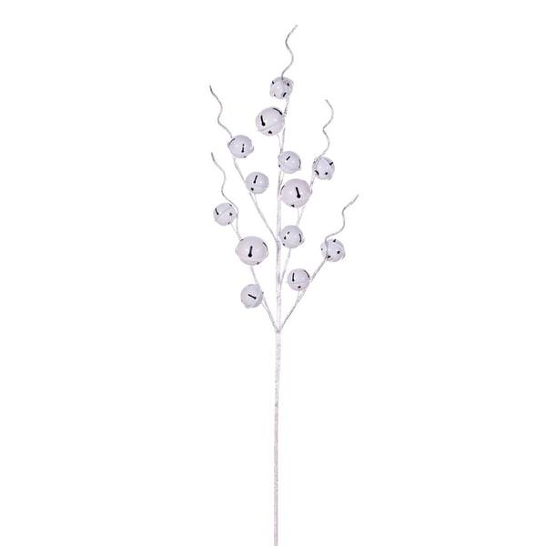 33" White Metal Jingle Bell Spray (2 Pack)