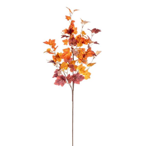 34" Artificial Orange Fall Maple Leaf Spray (2 Pack)