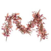 Vickerman 5' Artificial Dusty Rose Artificial Fall Eucalyptus and Berry Garland Unlit