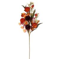 View 31" Artificial Orange / Burgundy Mixed Mum Chinese Lantern Spray (2 Pack)