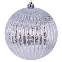 Vickerman 4" Silver Shiny Mercury Lined Ball Ornament (6 pack)