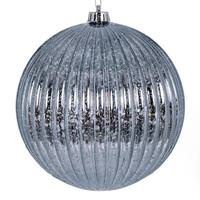 View 4" Pewter Shiny Mercury Lined Ball Ornament (6 pack)