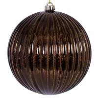 Vickerman 4" Chocolate Shiny Mercury Lined Ball Ornament (6 pack)