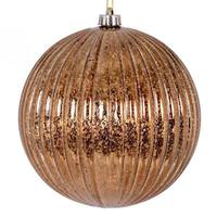 View 4" Mocha Shiny Mercury Lined Ball Ornament (6 pack)