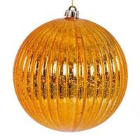 View 4" Antique Gold Mercury Lined Ball Ornament (6 pack)