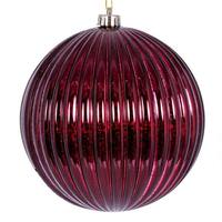 View 4" Burgundy Shiny Mercury Lined Ball Ornament (6 pack)
