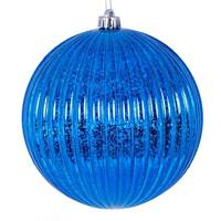 Vickerman 4" Blue Shiny Mercury Lined Ball Ornament (6 pack)