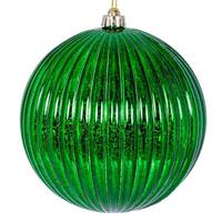 View 4" Green Shiny Mercury Lined Ball Ornament (6 pack)