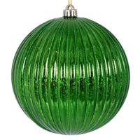 Vickerman 4" Emerald Shiny Mercury Lined Ball Ornament (6 pack)