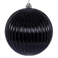 Vickerman 6" Black Mercury Lined Ball Ornament (4 pack)