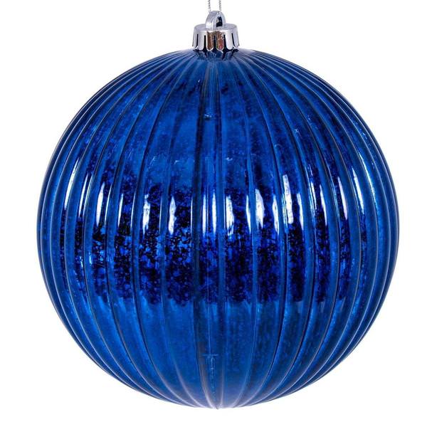 6" Midnight Blue Mercury Lined Ball Ornament (4 pack)