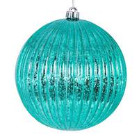 Vickerman 6" Teal Mercury Lined Ball Ornament (4 pack)