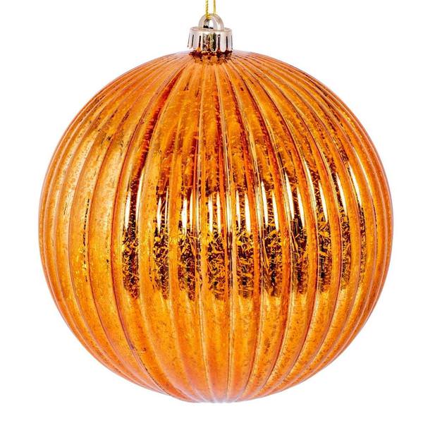 8" Copper Shiny Mercury Lined Ball Ornament