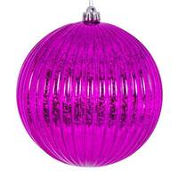 Vickerman 8" Fuchsia Shiny Mercury Lined Ball Ornament